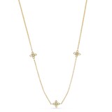 Roberto Coin 18ct Yellow Gold Love By The Yard 0.15ct 45cm 3 Stone Necklace