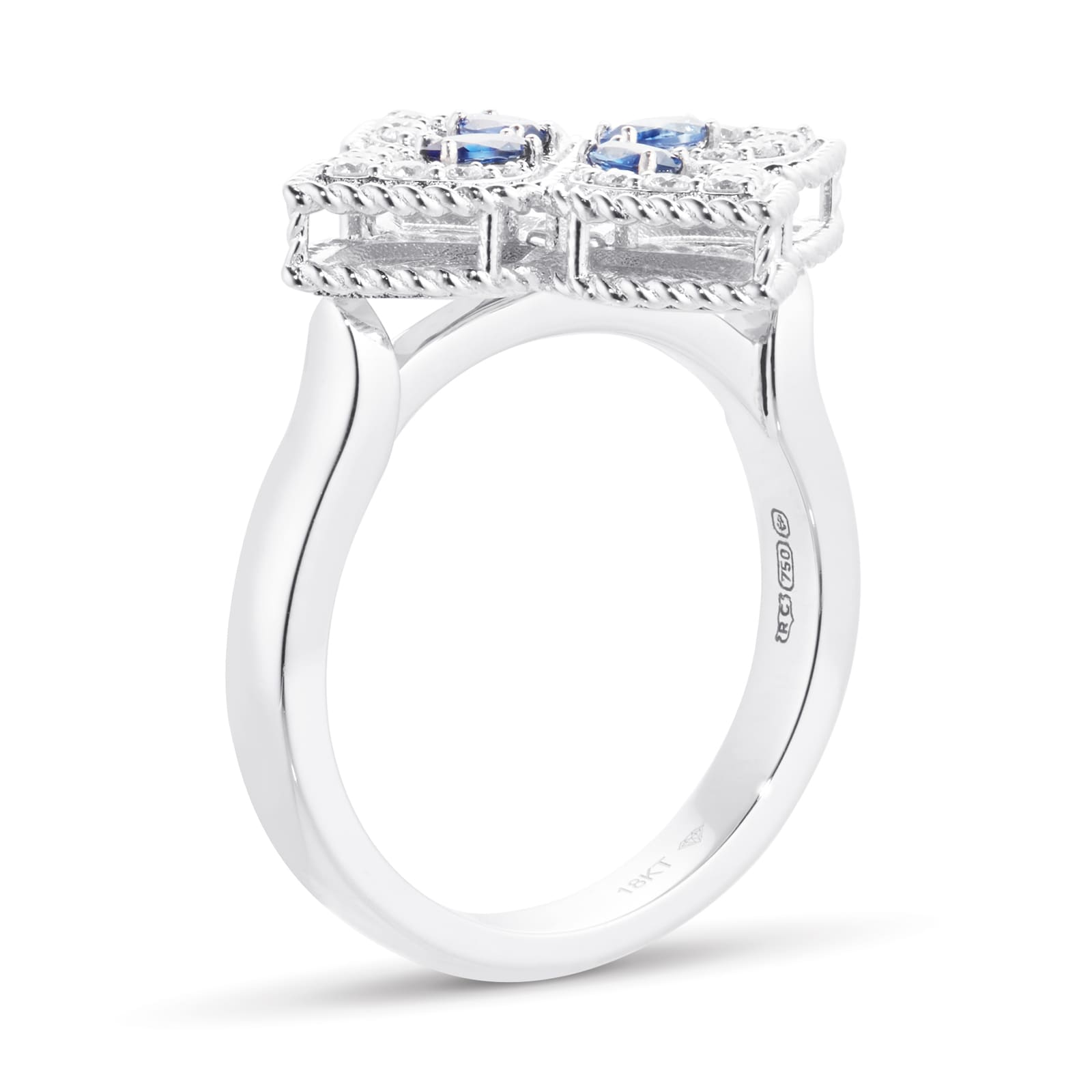 Roberto Coin Exclusive Venetian Princess 18ct White Gold 0.26ct Diamond & Sapphire Ring Roberto Coin Exclusive Venetian Princess 18ct White Gold 0.26ct Diamond & Sapphire Ring