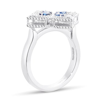 Roberto Coin Exclusive Venetian Princess 18ct White Gold 0.26ct Diamond & Sapphire Ring