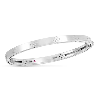 Roberto Coin 18k White Gold Love In Verona Narrow Bangle