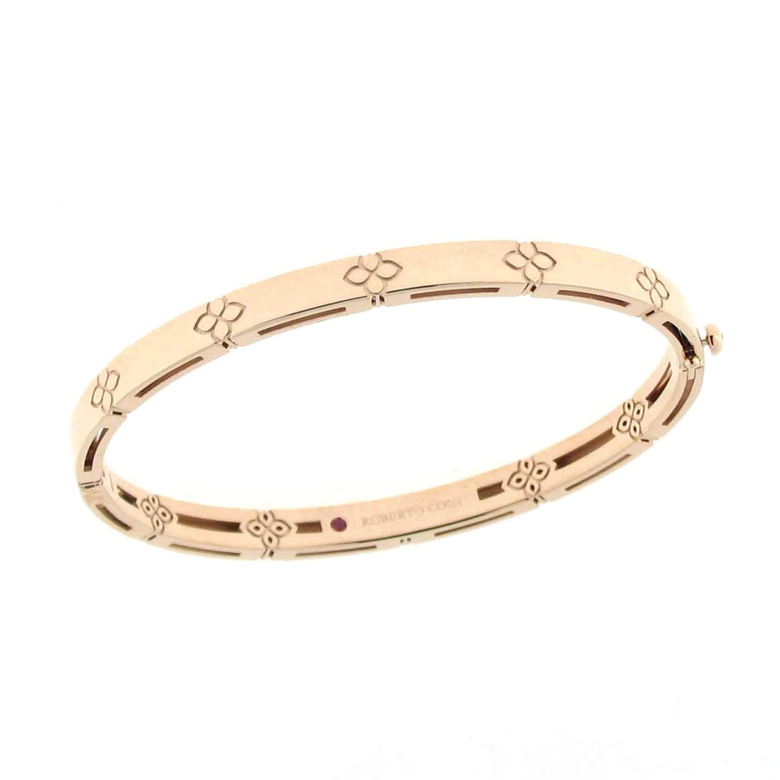 Roberto Coin Woven Yellow Gold Bracelet with Diamond Clasp