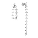 Roberto Coin 18k White Gold 1.88cttw Diamond Long Dangling Hoop Earrings