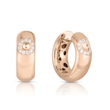 Roberto Coin 18k Rose Gold Pois Mois Luna 0.13cttw Diamond Outline Hoop Earrings