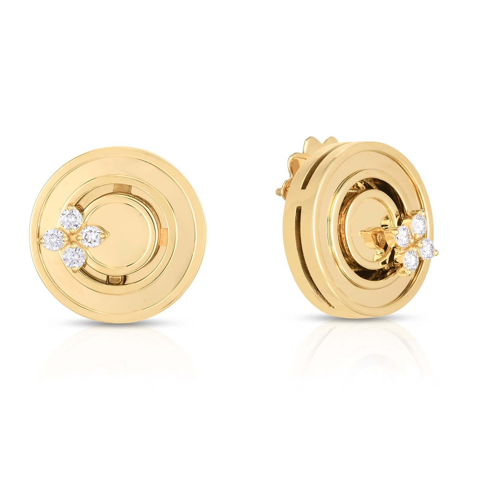 Roberto Coin 18k Yellow Gold Love in Verona 0.17cttw Diamond Stud Earrings