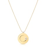 Roberto Coin 18k Yellow Gold Love in Verona 0.30cttw Diamond Large Medallion Necklace