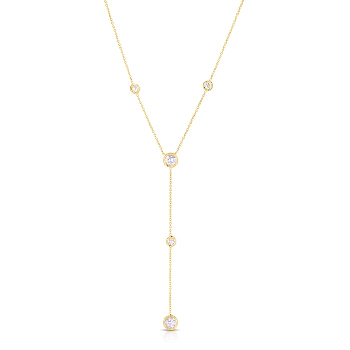 Roberto Coin 18k Yellow Gold 0.70cttw Diamond Bezel Set Station Necklace