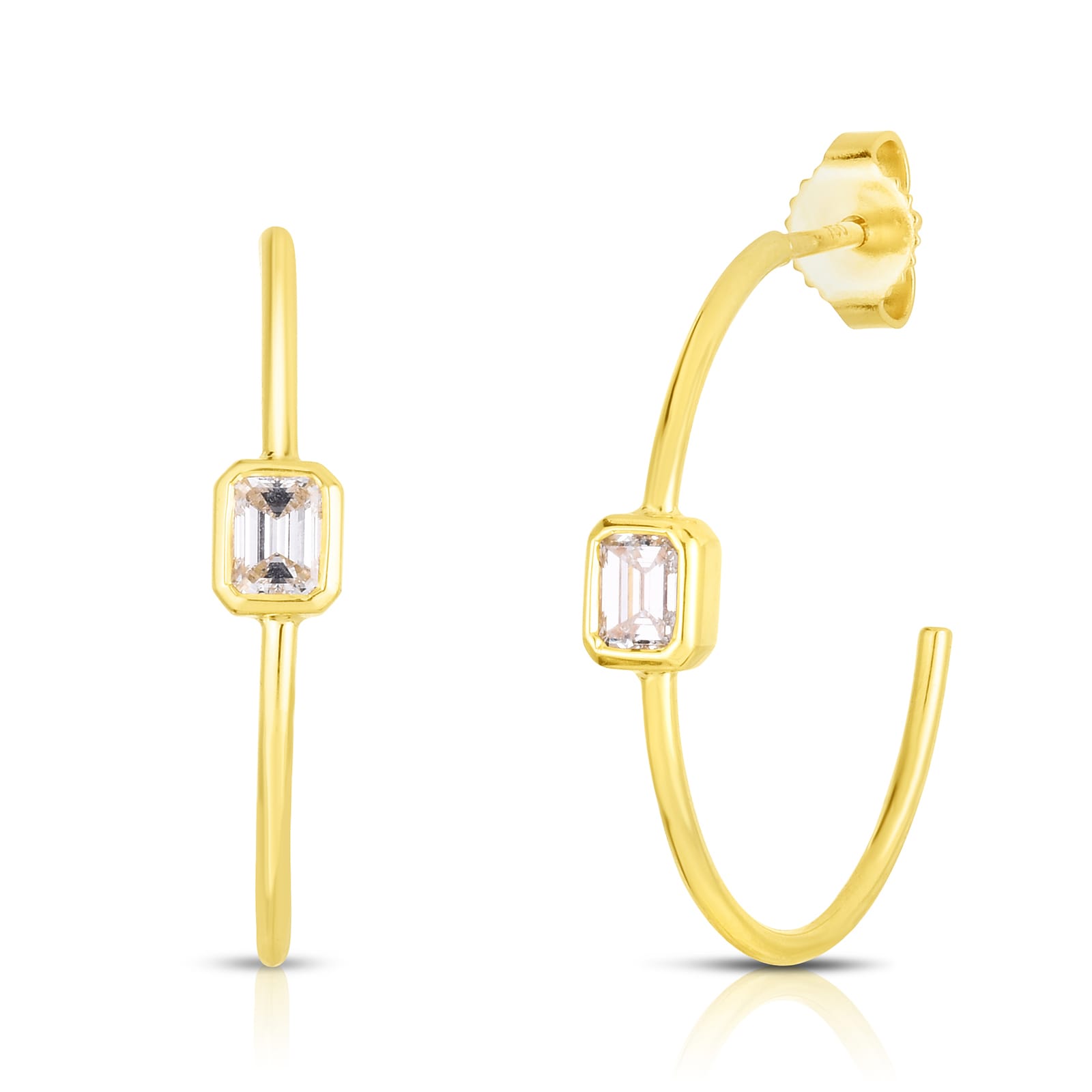 Roberto coin diamond sales huggie earrings