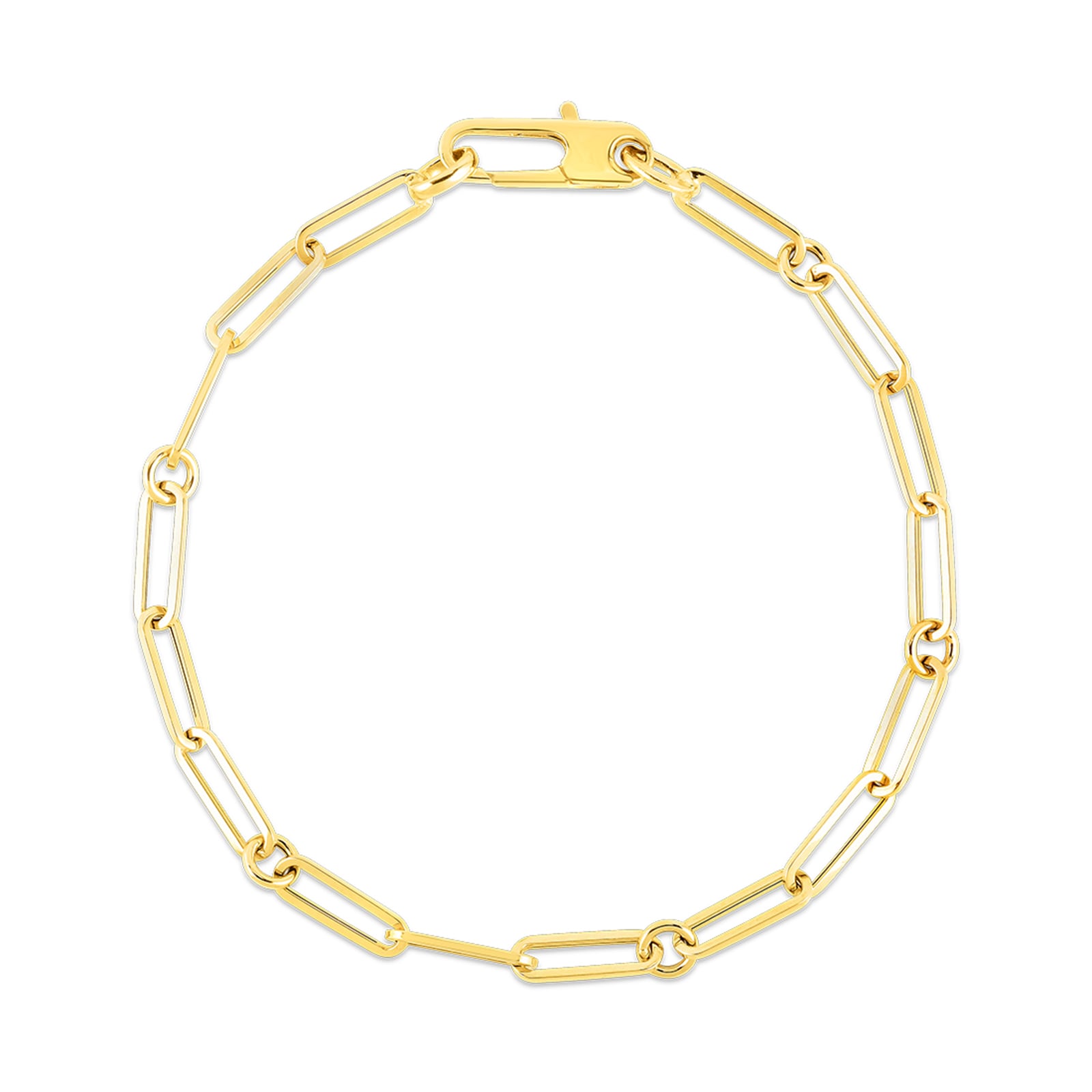 Roberto Coin 18k Yellow Gold Paperclip Gents Bracelet 8" Roberto Coin 18k Yellow Gold Paperclip Gents Bracelet 8"