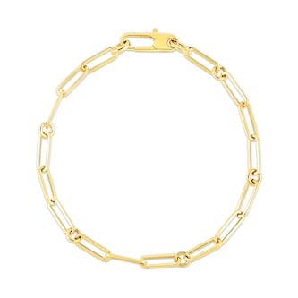 Roberto Coin 18k Yellow Gold Paperclip Gents Bracelet 8"