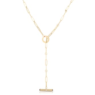 Roberto Coin 18k Yellow Gold Oro Classic 0.09cttw Diamond and Ruby Necklace 17"