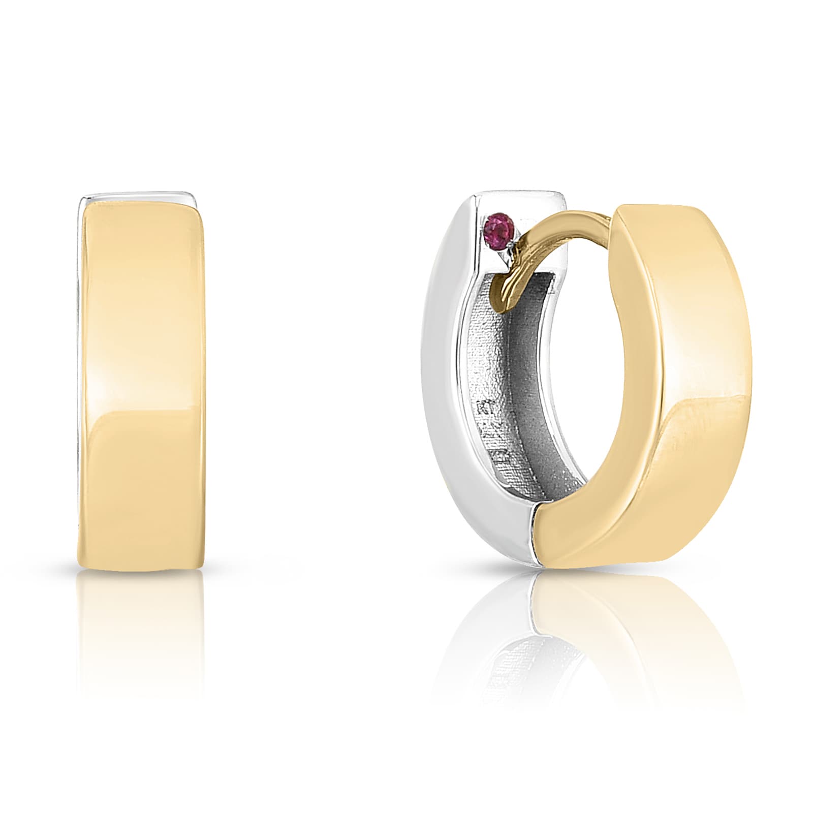 Roberto Coin 18k Yellow and White Gold Oro Classic Hoop Earrings