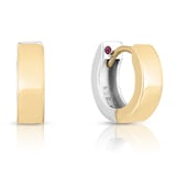 Roberto Coin 18k Yellow and White Gold Oro Classic Hoop Earrings