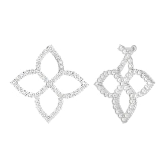 Roberto Coin 18K White Gold Diamond Princess Outline Drop Earrings