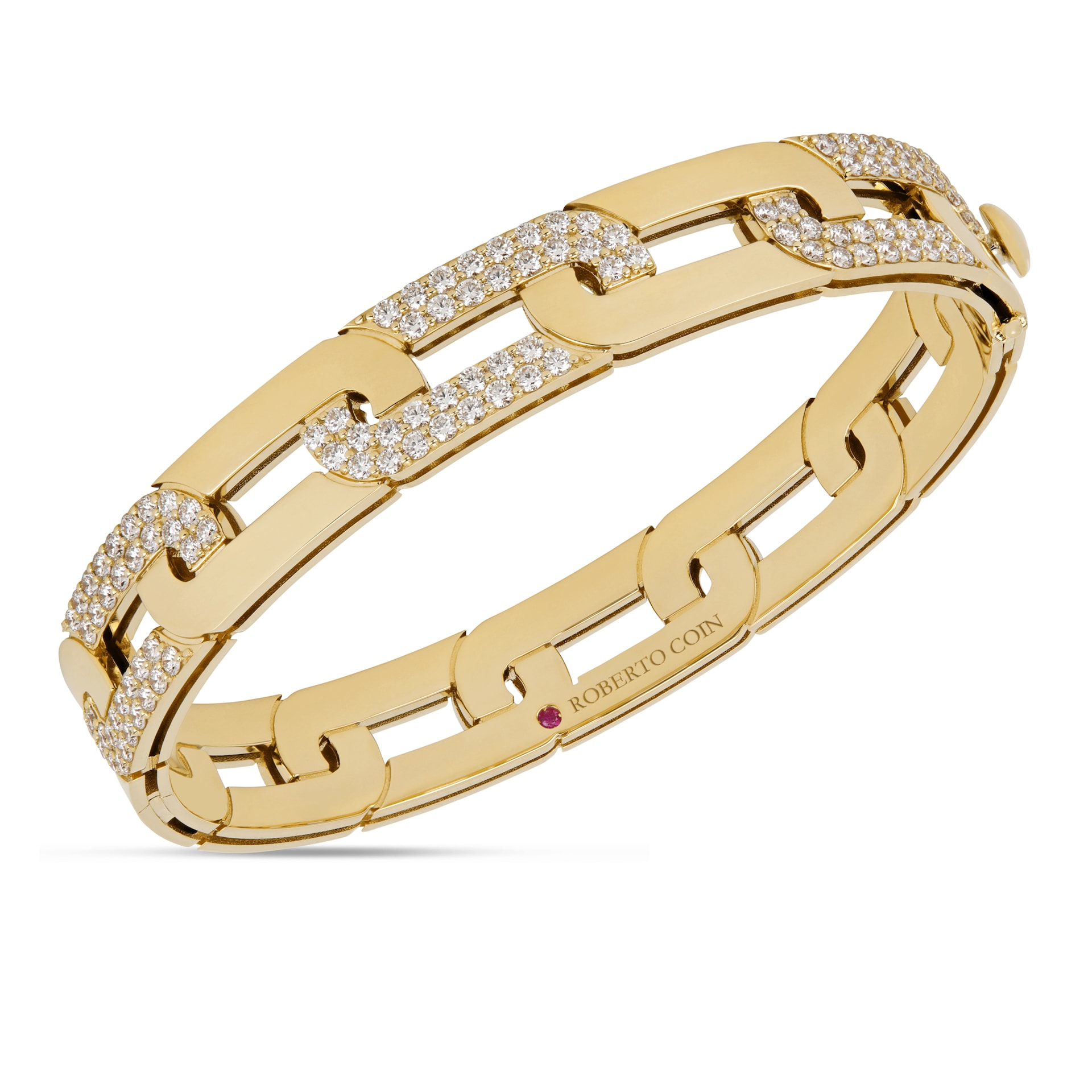 Roberto Coin 18ct Yellow Gold Navarra 2.13ct Diamond Bangle