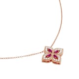 Roberto Coin Exclusive Venetian Princess 18ct Rose Gold 0.27ct Diamond & Ruby Pendant Necklace