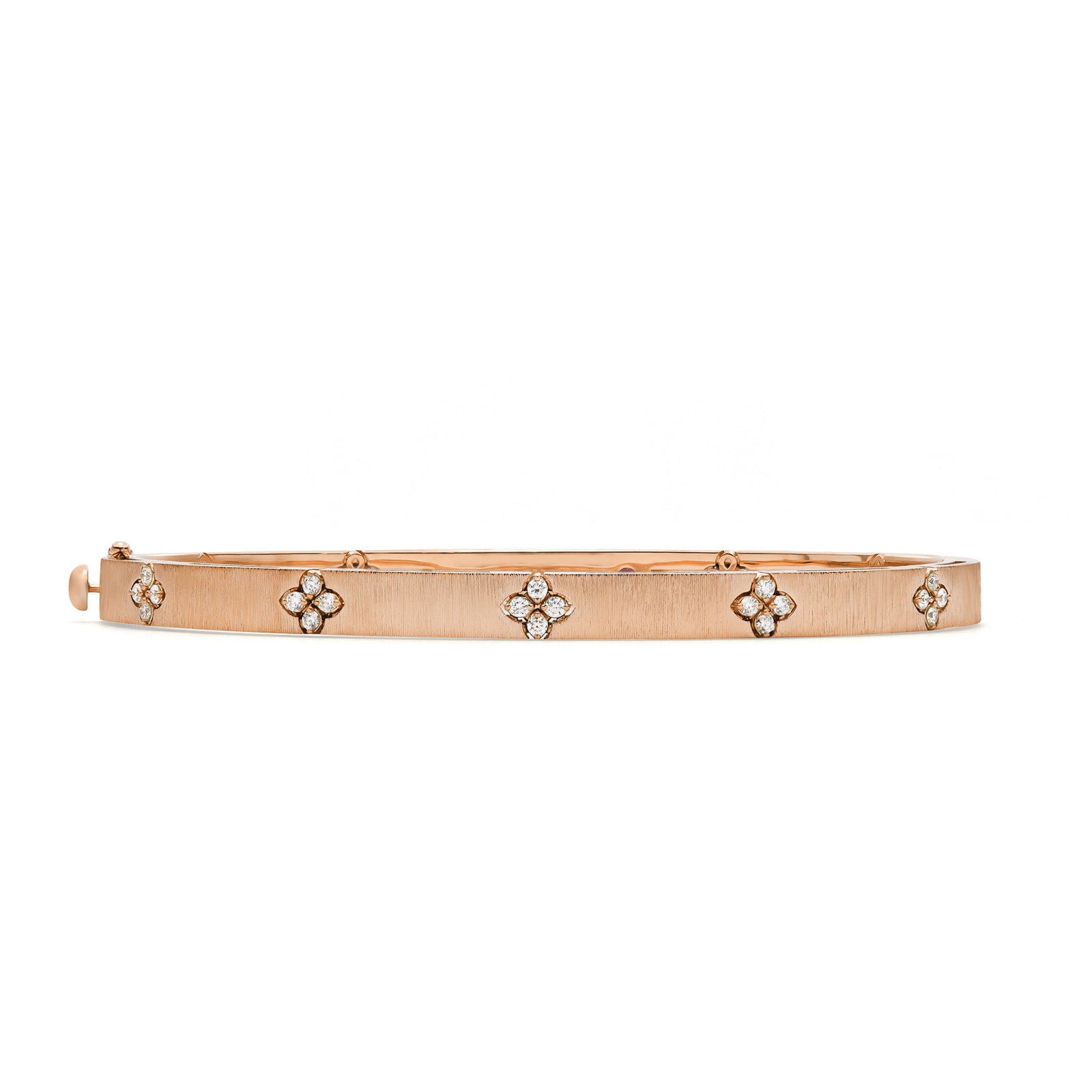 Roberto Coin 18ct Rose Gold Love In Verona 0.19ct Diamond Bangle