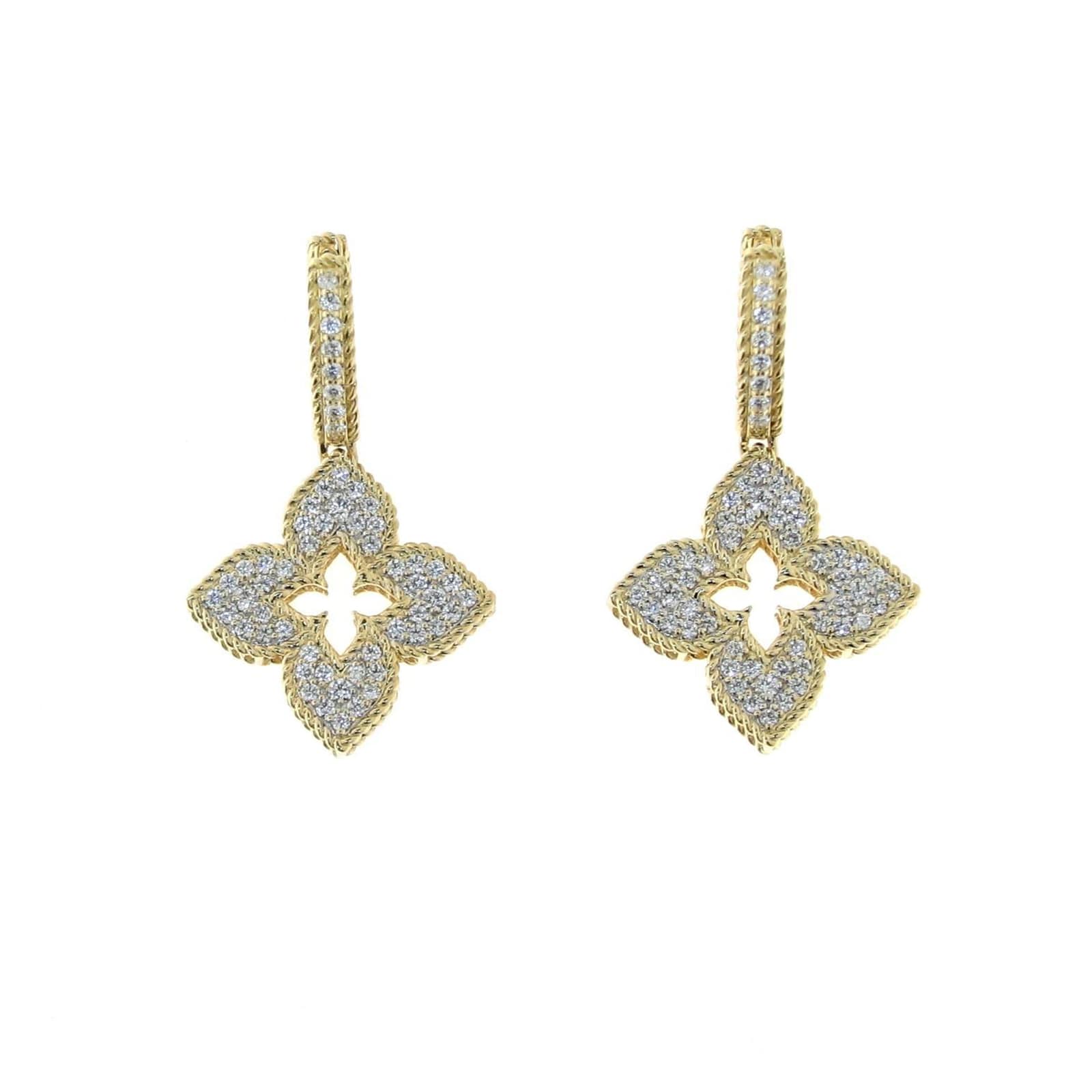 18ct Yellow Gold Venetian Princess 0.82ct Diamond Drop Earrings image