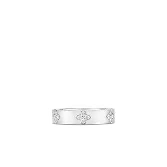 Roberto Coin 18K White Gold Love In Verona Diamond Flower Ring - Ring Size 5.5