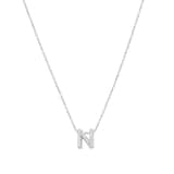 Roberto Coin 18k White Gold 0.07cttw Diamond Tiny Treasures Love Letter 'N' Necklace 18"