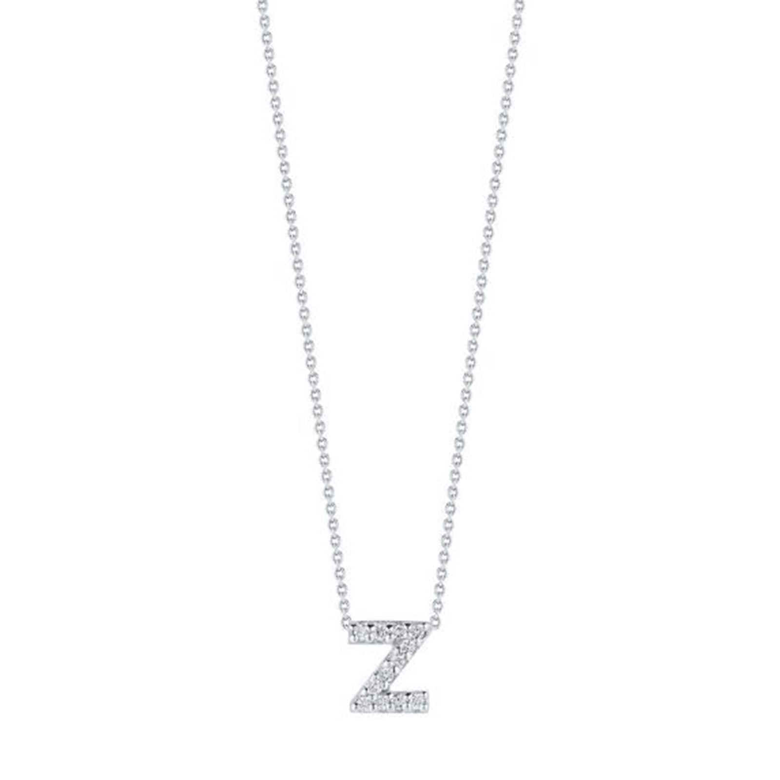 Roberto Coin 18K White Gold Tiny Treasures Diamond Love Letter Z Necklace