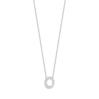 Roberto Coin 18K White Gold Tiny Treasures Diamond Love Letter O Necklace