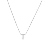 Roberto Coin 18k White Gold 0.04cttw Diamond Tiny Treasures Love Letter 'T' Necklace 18"