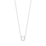 Roberto Coin 18K White Gold Tiny Treasures Diamond Love Letter U Necklace