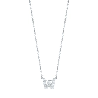 Roberto Coin 18K White Gold Tiny Treasures Diamond Love Letter W Necklace Roberto Coin 18K White Gold Tiny Treasures Diamond Love Letter W Necklace
