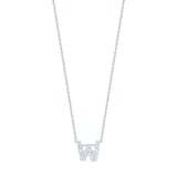 Roberto Coin 18K White Gold Tiny Treasures Diamond Love Letter W Necklace