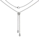 Roberto Coin 18k White Gold 0.30cttw Diamond Love in Verona Zipper Necklace