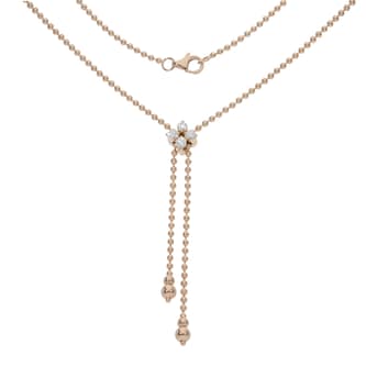 Roberto Coin 18k Rose Gold 0.30cttw Diamond Love in Verona Zipper Necklace