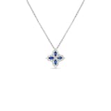 Roberto Coin 18K White Gold Princess Flower Diamond & Sapphire Pendant Necklace