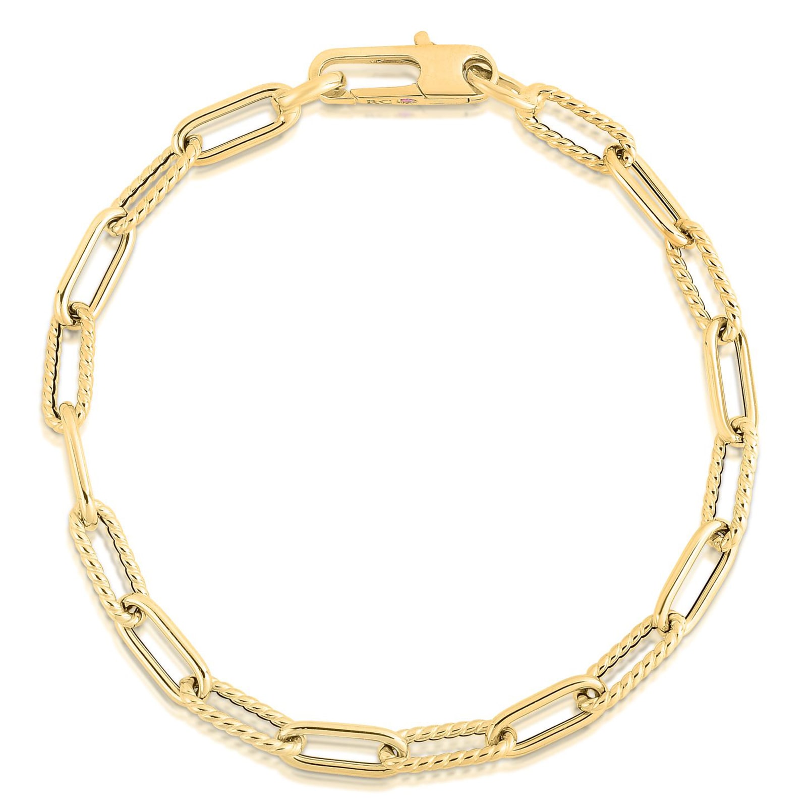 Roberto Coin 18K Yellow Gold Designer Gold Paperclip Chain Bracelet Roberto Coin 18K Yellow Gold Designer Gold Paperclip Chain Bracelet
