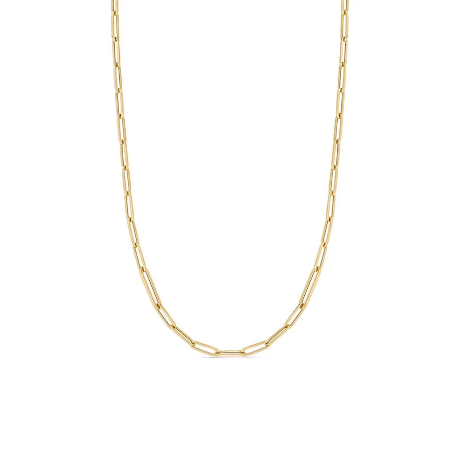 Roberto Coin 18K Yellow Gold Designer Gold Alternating Size Paperclip Link Chain Necklace