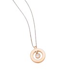 Roberto Coin 18k Rose Gold 0.04cttw Diamond Shiny Mini O Necklace 18"
