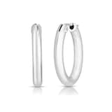Roberto Coin 18k White Gold Perfect Hoop Oval Classic Earrings
