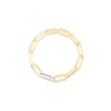 Roberto Coin Designer Gold 18K Yellow Gold Diamond Rectangular Paperclip Link Bracelet