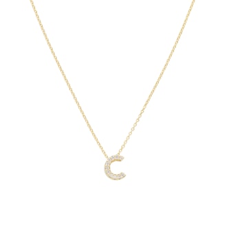 Roberto Coin 18K Yellow Gold 0.05cttw Diamond Love Letter C Necklace Roberto Coin 18K Yellow Gold 0.05cttw Diamond Love Letter C Necklace