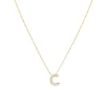 Roberto Coin 18K Yellow Gold 0.05cttw Diamond Love Letter C Necklace