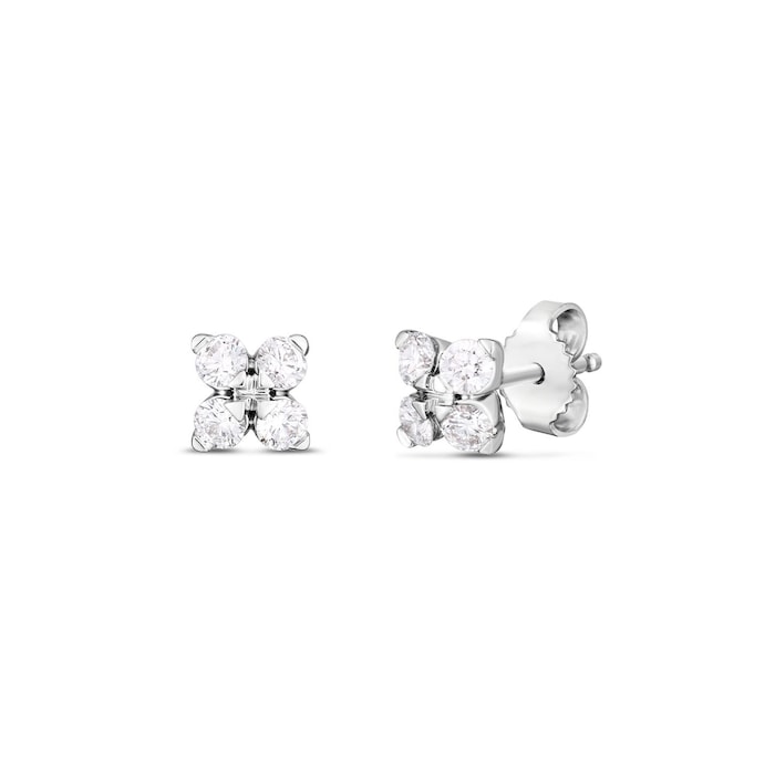 Roberto Coin 18k White Gold 0.54cttw Love in Verona Flower Stud Earrings