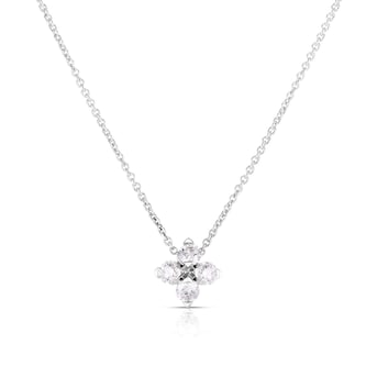 Roberto Coin 18K White Gold Love In Verona Diamond Flower Necklace Roberto Coin 18K White Gold Love In Verona Diamond Flower Necklace