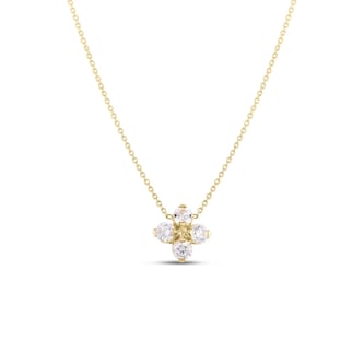 Roberto Coin 18K Yellow Gold Love In Verona Diamond Flower Necklace