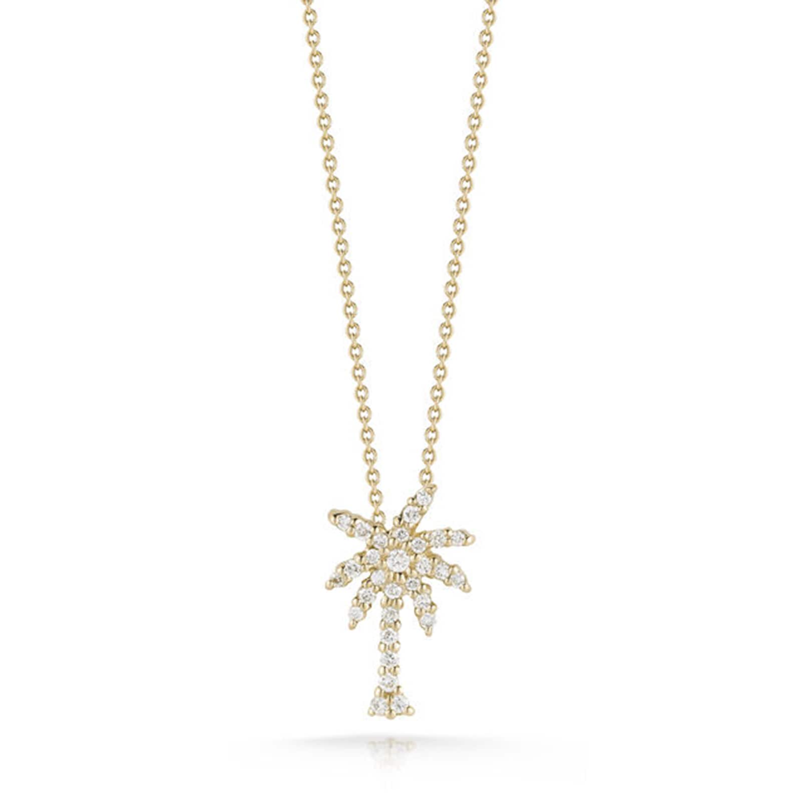 Roberto Coin 18K Yellow Gold Tiny Treasures Diamond Palm Tree Necklace