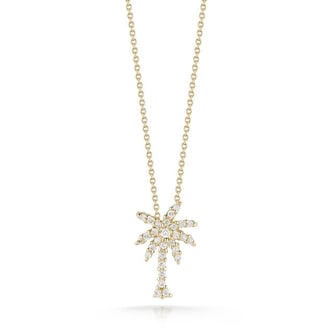 Roberto Coin 18K Yellow Gold Tiny Treasures Diamond Palm Tree Necklace