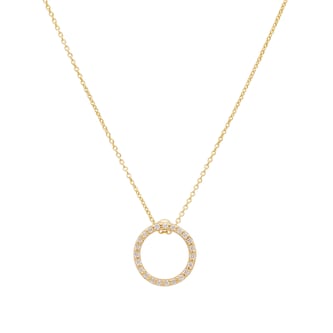 Roberto Coin 18k Yellow Gold 0.09cttw Diamond Tiny Treasures Small Circle Pendant 18" Roberto Coin 18k Yellow Gold 0.09cttw Diamond Tiny Treasures Small Circle Pendant 18"