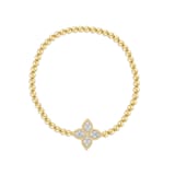 Roberto Coin Princess Flower 18ct Yellow Gold Diamond Beaded Bracelet