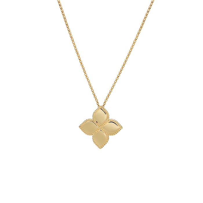 Roberto Coin Princess Flower 18ct Yellow Gold Necklace AR777CL0651 ...