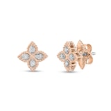 Roberto Coin Princess Flower 18ct Rose Gold Diamond Stud Earrings