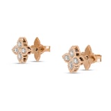 Roberto Coin Princess Flower 18ct Rose Gold Diamond Stud Earrings