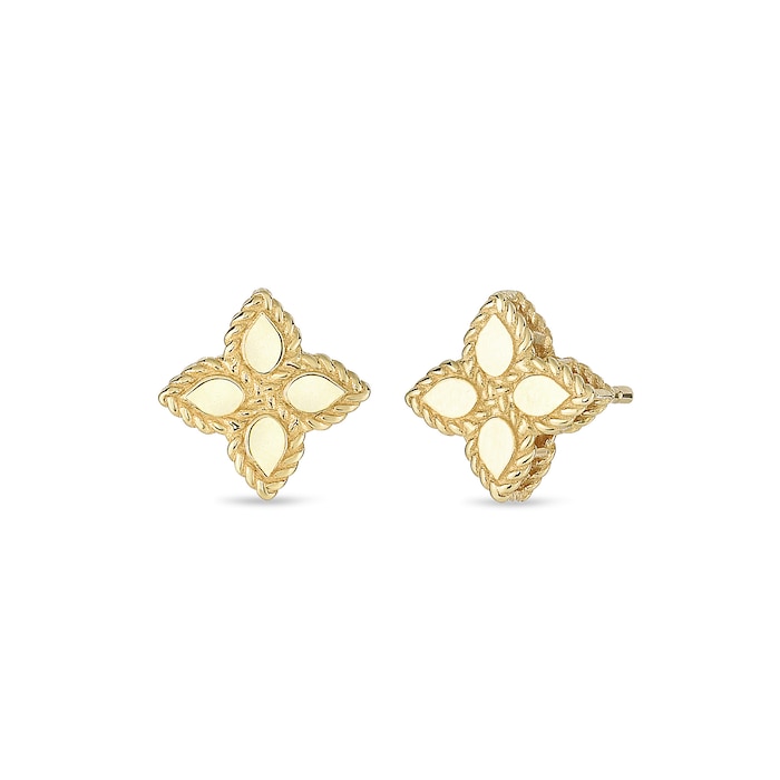 Roberto Coin Princess Flower 18ct Yellow Gold Stud Earrings